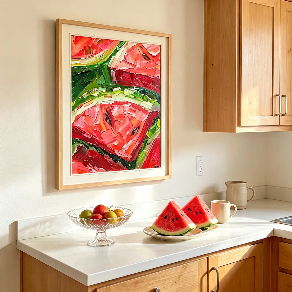Oil Painting Print Watermelon Poster for Bedroom Living Room Home Decor Fruit Picture Canvas Painting Wall Art Mural
