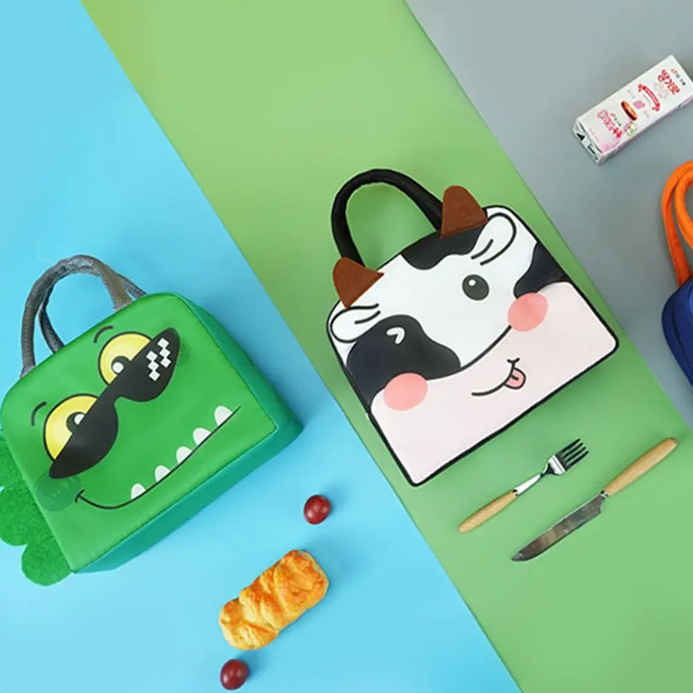 Oxford Cloth Cartoon Stereoscopic Lunch Bag Thermal Bag Portable Tote Food Small Cooler Bag Thermal Lunch Box Accessories