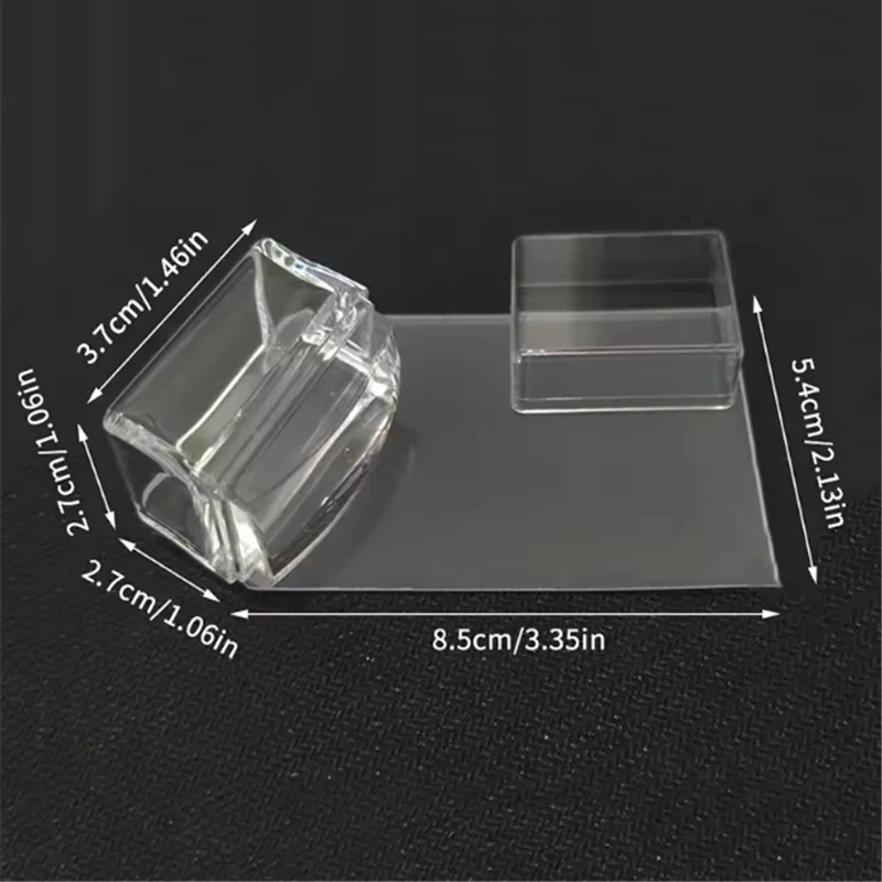 Transparent Silicone Polish Stencil Template Square Nails Art Stamping Plates Kit French Manicure Seal Stamper Scraper Nail Tool