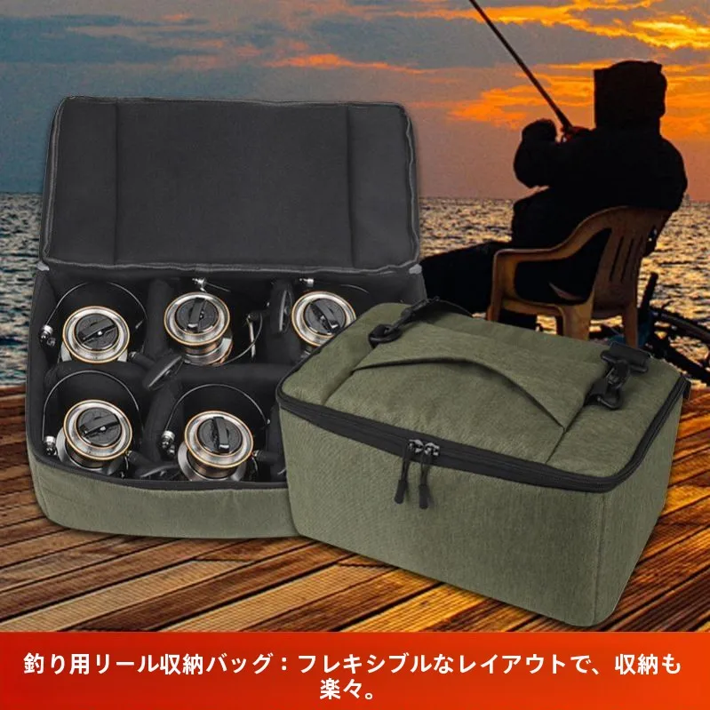 巨大な超大型釣りリールバッグスピニングホイールドロップショットホイールアクセサリー収納バッグ屋外キャンプ旅行用品用