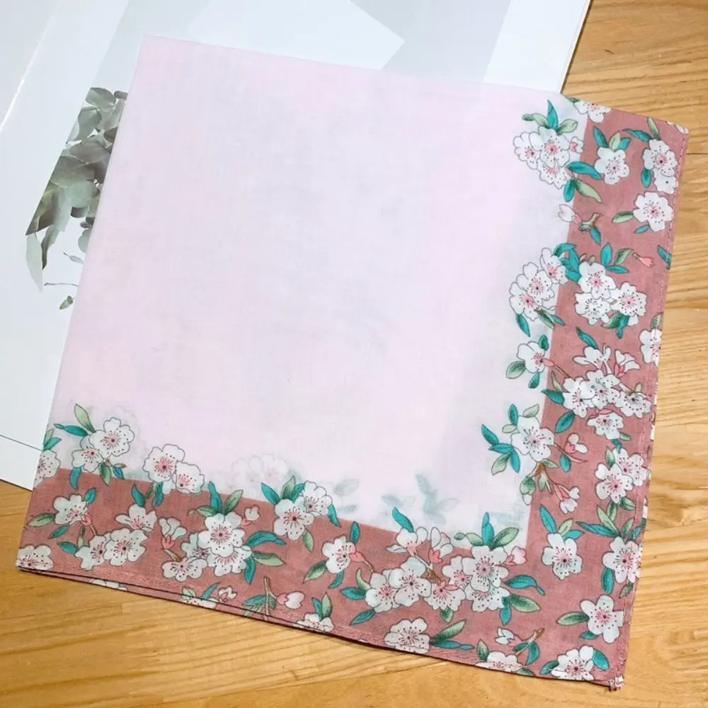 Fazzoletto quadrato da donna in puro cotone, riutilizzabile, ecologico, stampato, per pulire il sudore, bandana, morbido asciugamano in tessuto