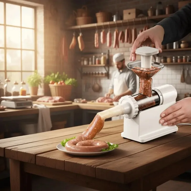 Large Capacity Manual Sausage Maker Heavy Duty with 4 Stuffing Tubes Sausage Filling Machine Handmade Food-Grade