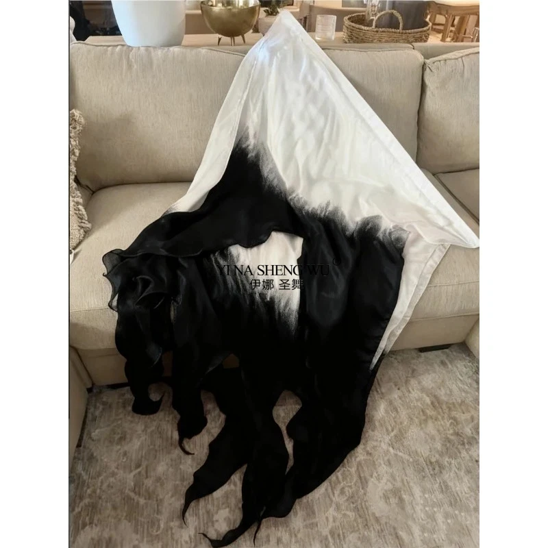 Bandeiras flexíveis de adoração de dança de louvor propético, andorinha de igreja, bandeira de cauda de 3 camadas, streamer de seda real, retângulo, bandeiras de ministério de dança