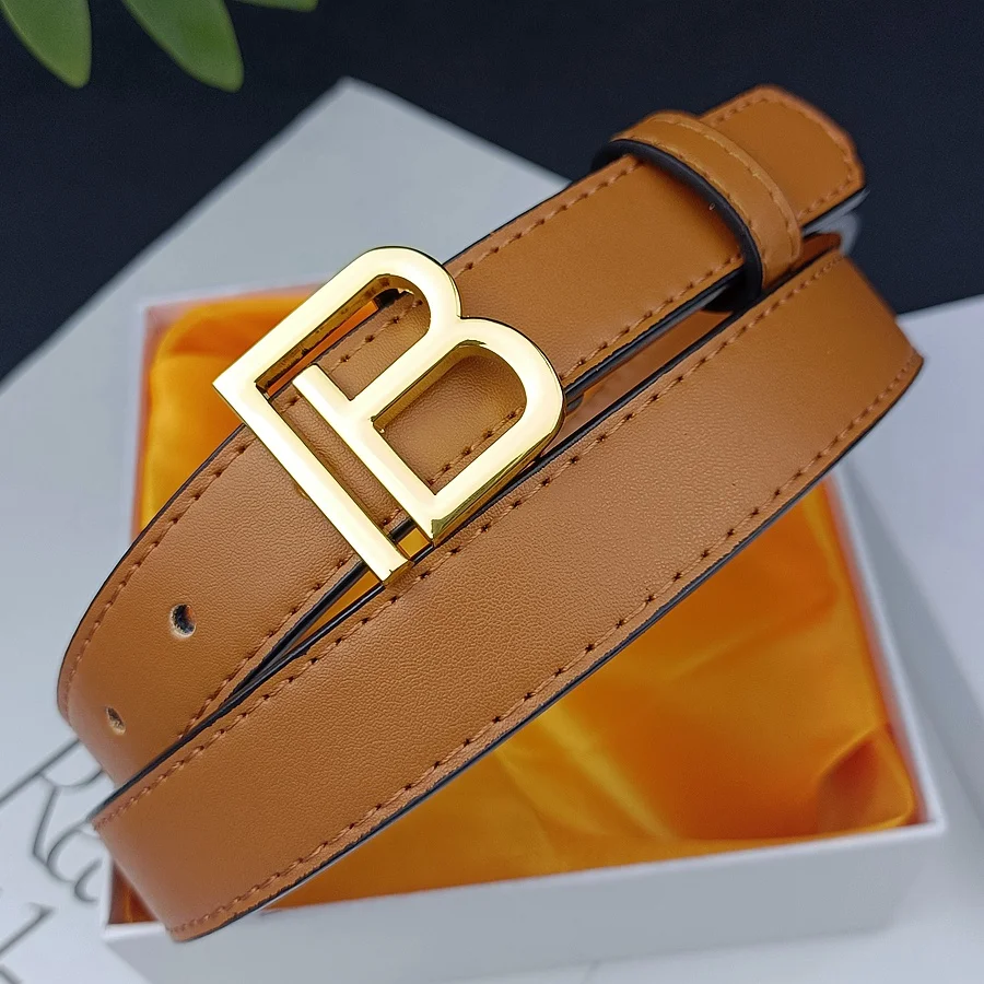 

2.5CM Ladies Fashion Leather Belt High Quality Letter B Metal Buckle Belt Luxury Women's Belt Thin Waist Belt