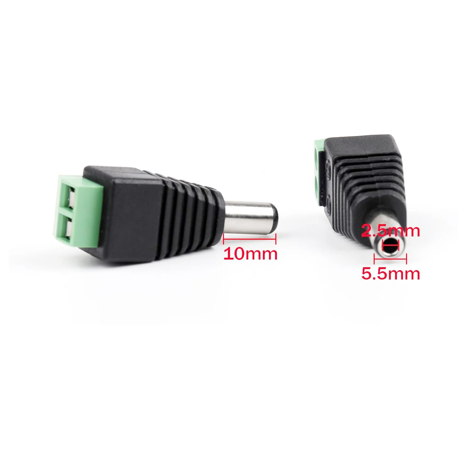 5 шт. 5,5 мм x 2,5 мм штекер питания постоянного тока светодиодный CCTV видеобалун клеммы разъем адаптер для светодиодной камеры видеонаблюдения