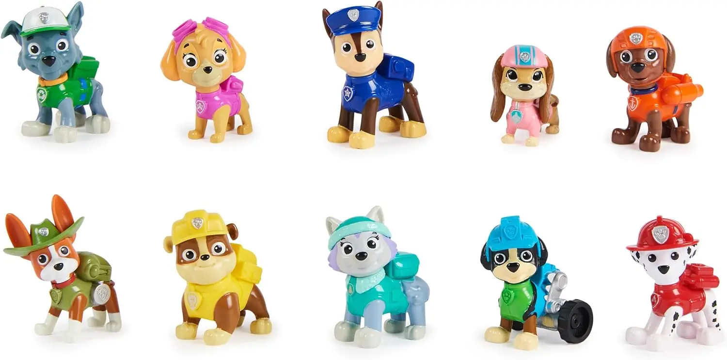 Original Paw Patrol 10th Anniversary All Paws On Deck Toy Figures Gift Pack with 10 Collectible Action Figures Kids Toys