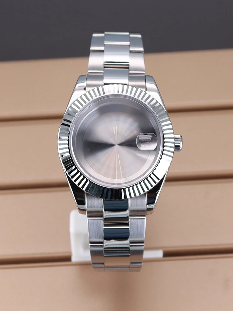 

36mm 40mm NH35 Silvery Sapphire Crystal Watch Case For Seiko NH34 NH35 NH36 NH38 Miyota8215 Movement 28.5mm Dial Oyster Datejust