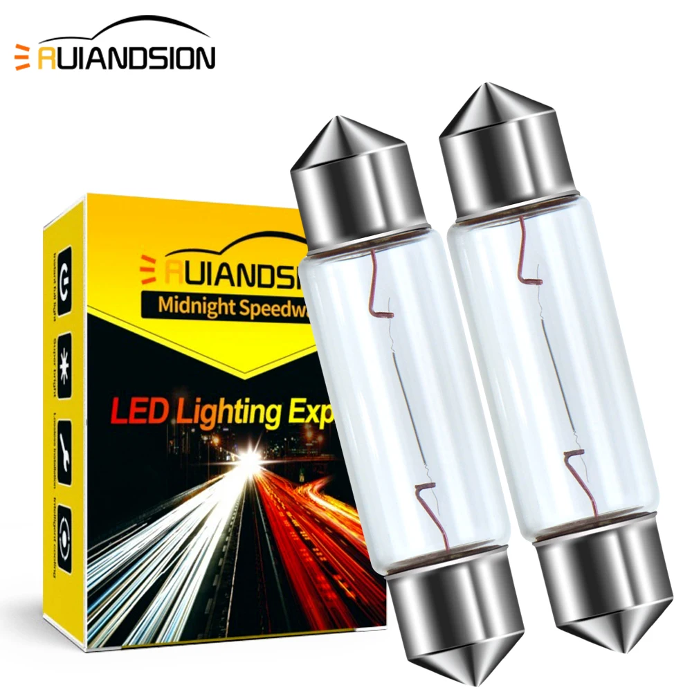 Ruiandsion C5W C10W 31/36/39/41mm Car 12V Reading Interior Light Auto Truck 24V License Plate Trunk Dome Halogen Lamp Warm White