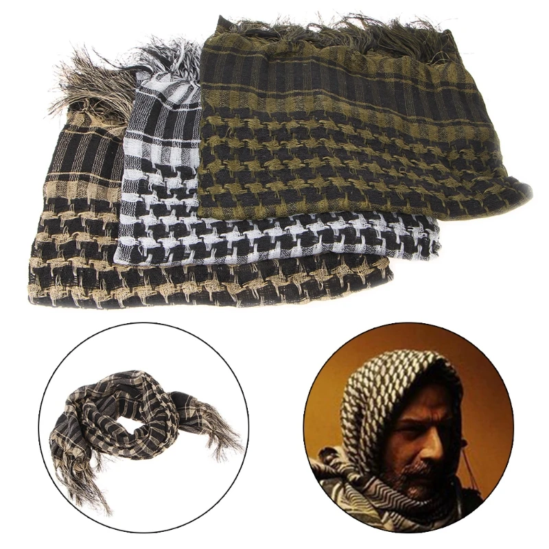 Upgrade Shemagh Arab Desert Keffiyeh Thickened Scarf Wrap Military Scarf
