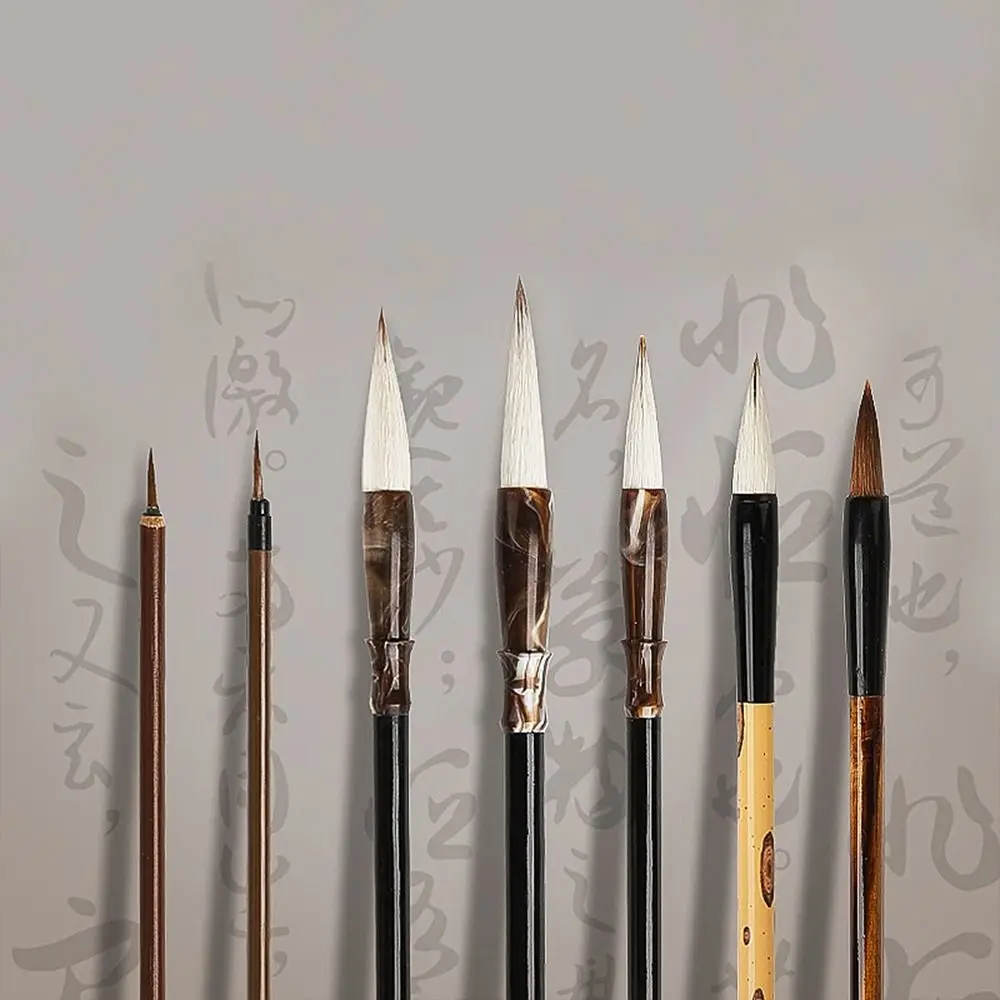 Ancient Oil Watercolor Chinese Calligraphy Brush Oil Painting Wolf Hair Scriptures Writing Brush Wood Art Paint Brush Artist