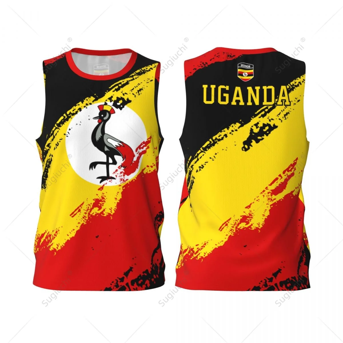 Men Basketball Sports Uganda Flag Running Fitness Multifunction Jersey Sleeveless shirt Custom Name Nunber Exclusive