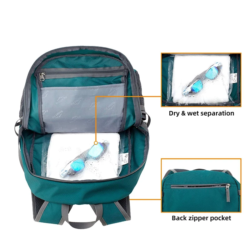 Imagem -05 - Grande Bolsa Dobrável ao ar Livre para Homens e Mulheres Escalada e Acampamento Mochila de Ombro Seca e Úmida Caminhadas e Trekking Camping e Ciclismo