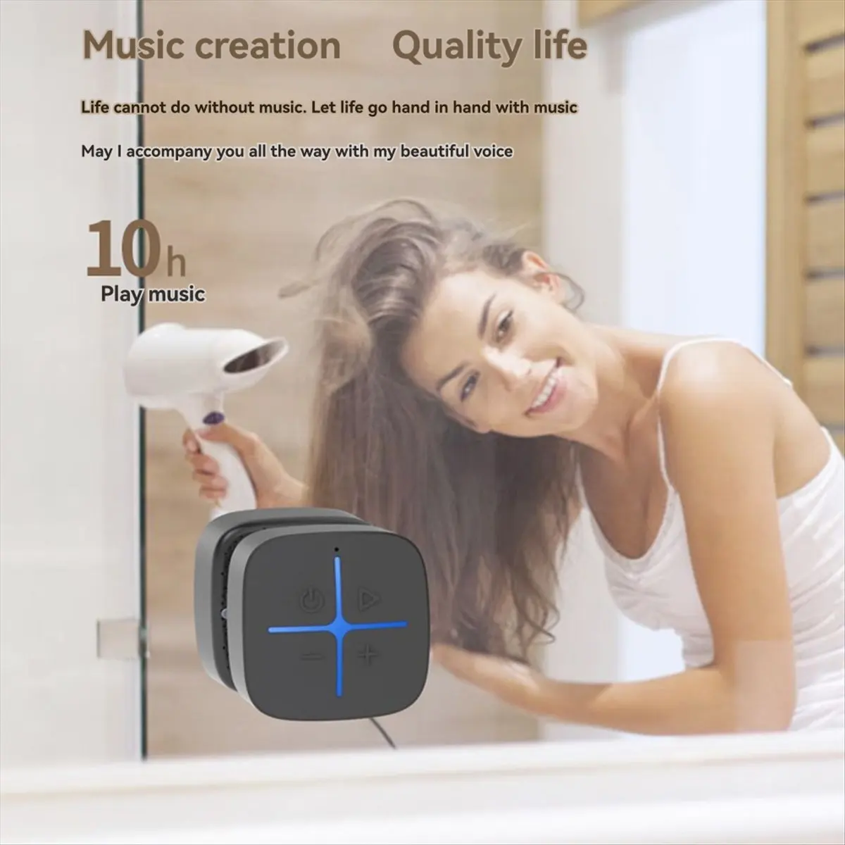 Top Portable Waterproof Bluetooth Shower Speaker with Suction Cup 3D Surround Sound Compact Bathroom Speaker