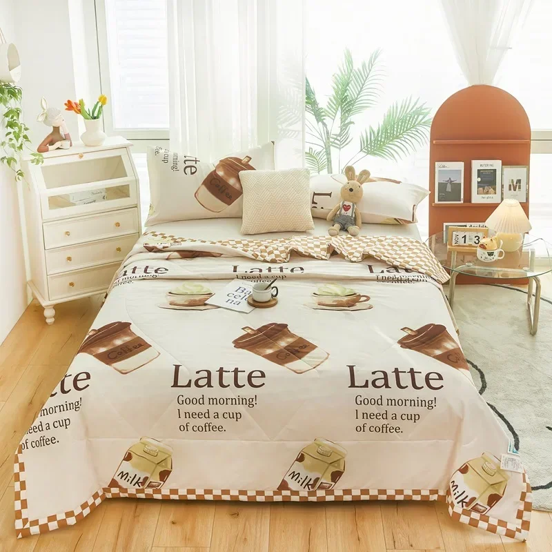 Summer Water Washed Cotton Quilt, Summer Cool Quilt, Air-conditioned Quilt,Suitable for Bedroom, Living Room, Family Use