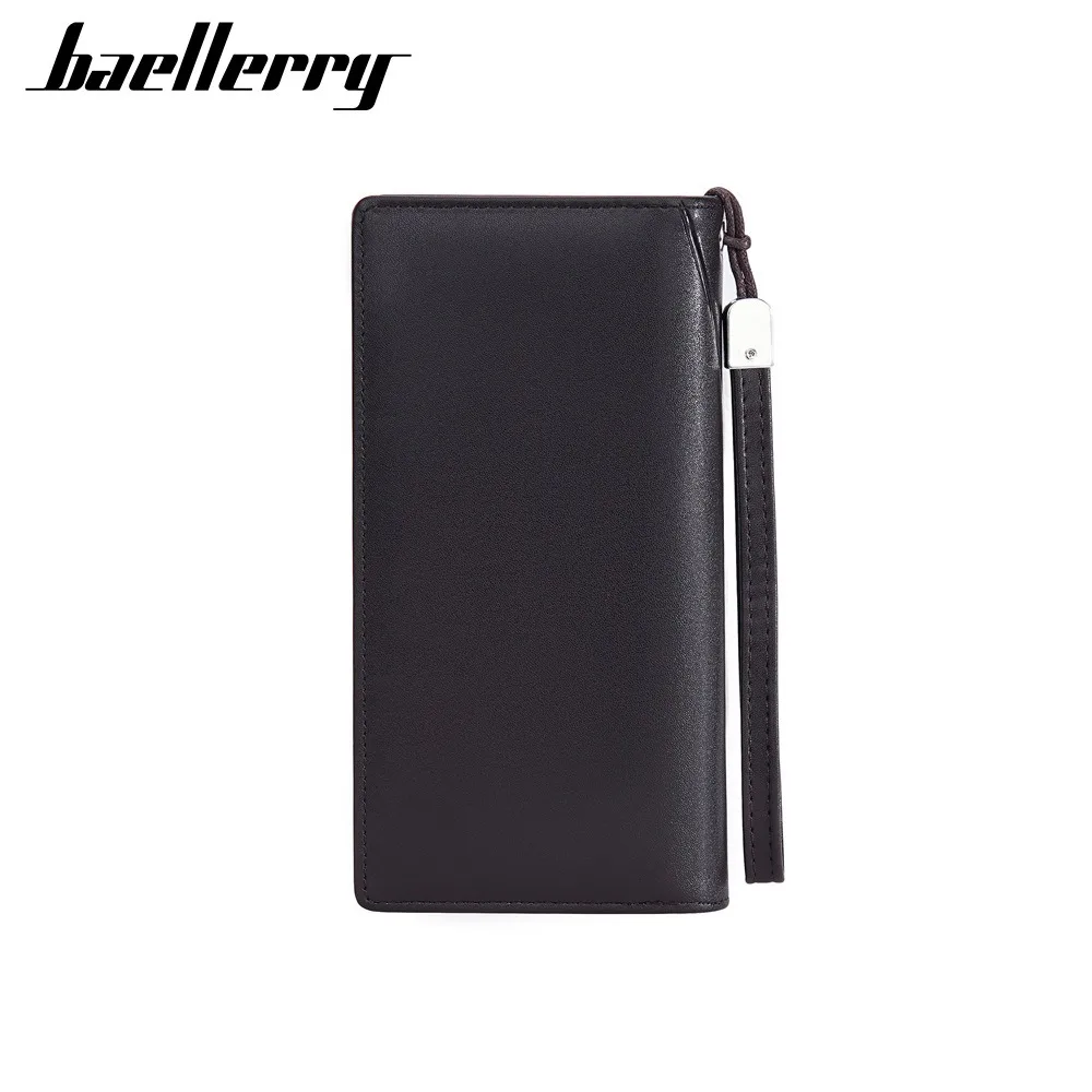 

Мужской кошелек Baellerry, длинный роскошный кожаный двойной кошелек для мужчин, блокировка RFID, несколько слотов для карт, дизайнерские кошельки, подарок для него