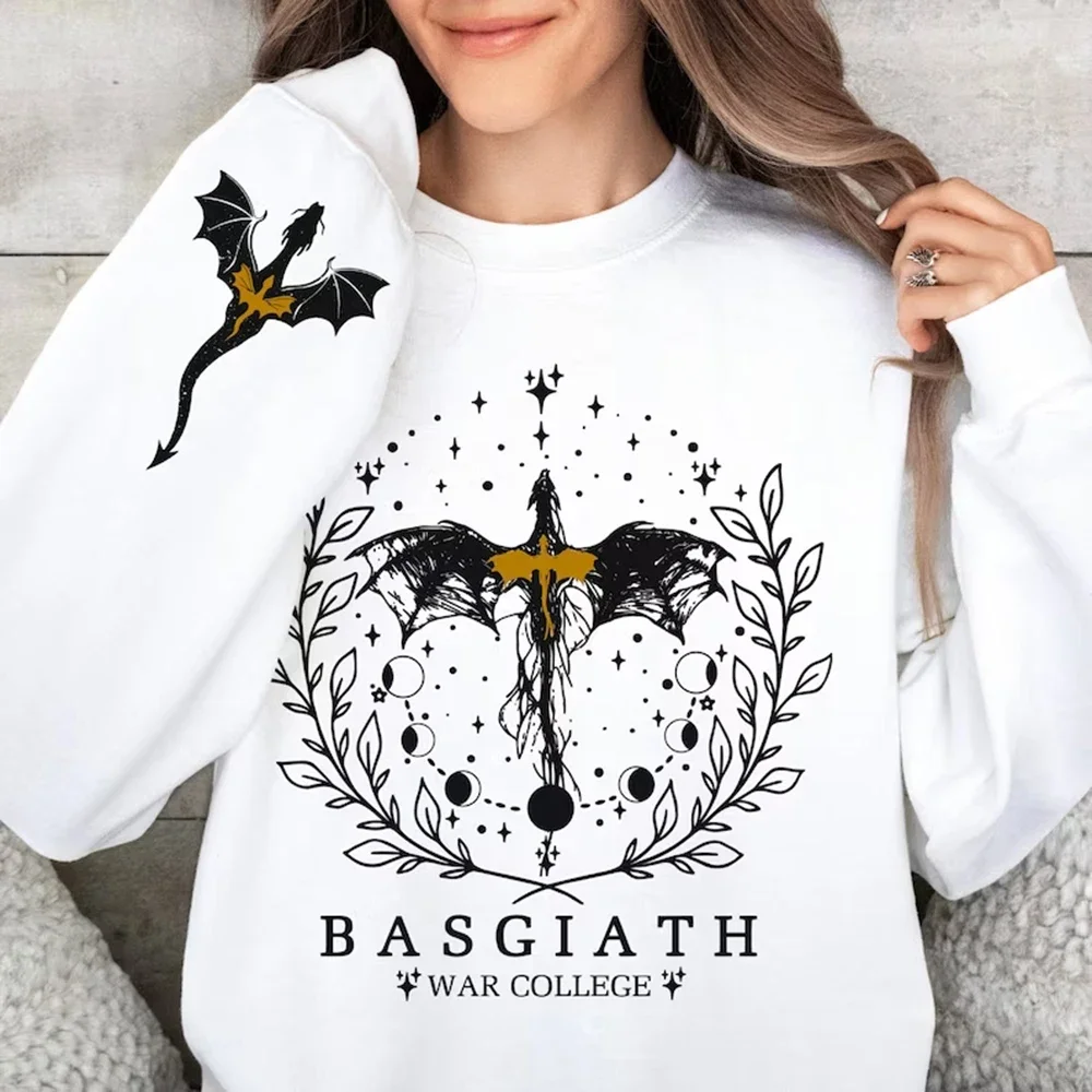 Fourth Wing Sweatshirt Basgiath War College Hoodie Fly or Die Sweater Women Long Sleeve Sweatshirt Bookish Hoodie Woman Clothes