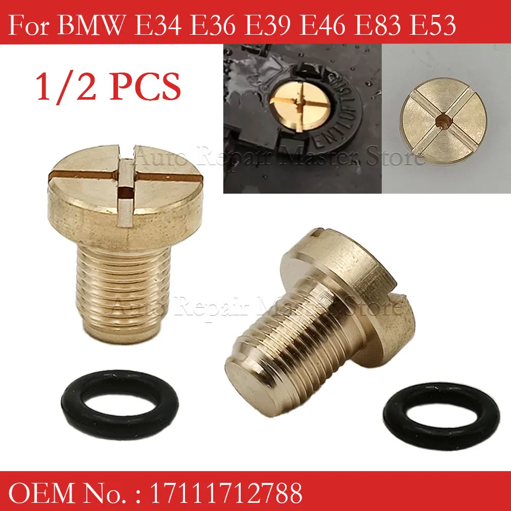 1/2 PCS Screw Coolant Expansion Tank Bleeder Screw With O-Ring Reservoir Plug Kit 17111712788 Compatible For E36 E39 E46