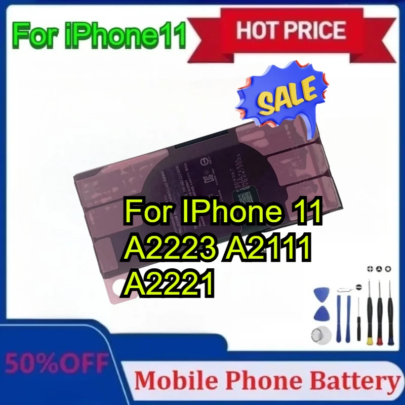 

Модернизированный аккумулятор для мобильных телефонов IPhone 11, 3110 мАч A2223 A2111 A2221, высококачественный сменный аккумулятор для мобильных телефонов с инструментами