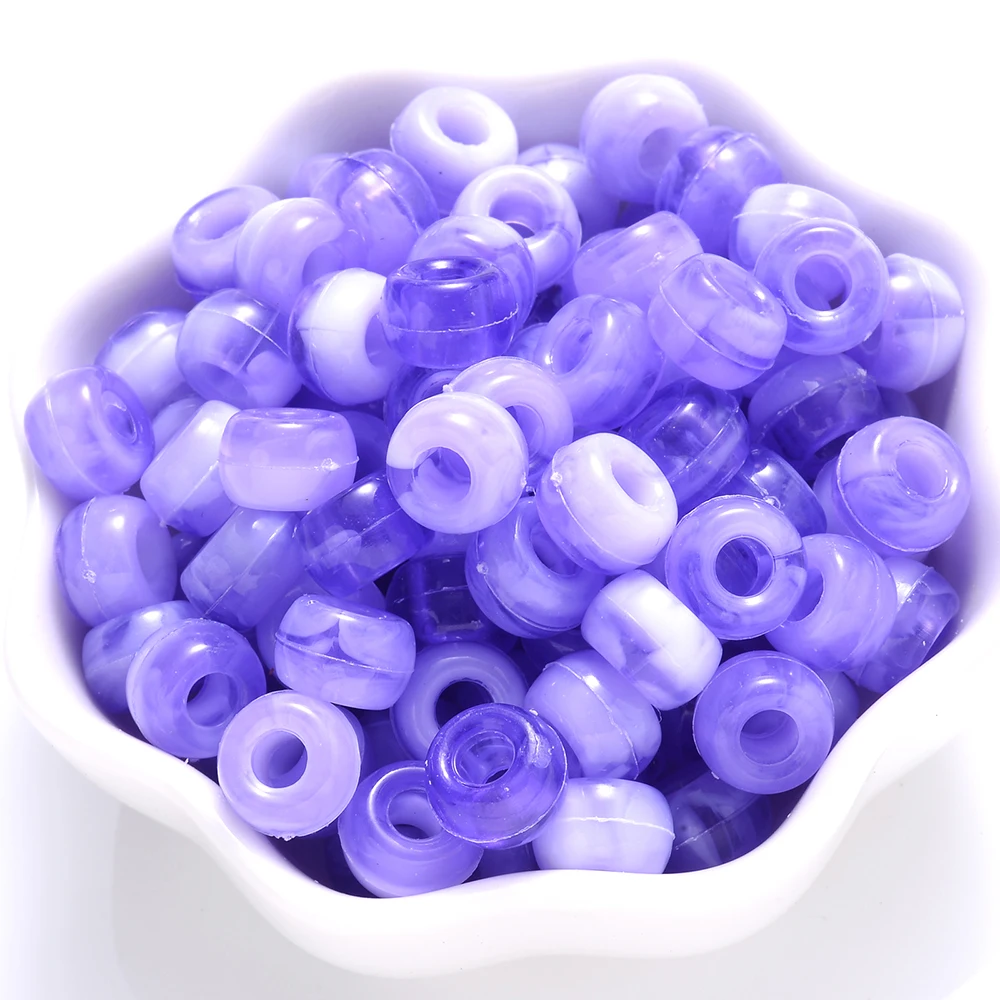 100 Stuks Pony Kralen 6x9mm Glitter Acryl Kralen Lichtgevende Spacer Kralen Voor Diy Craft Sieraden Armbanden Maken haar Levert