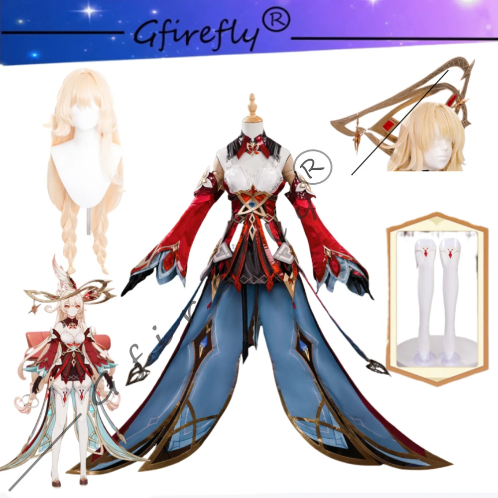 

Genshin Impact Alice Same Style Cosplay Costume Full Exquisite Dress Accessories Wig Women Carnival Party Game Comic-Con Outfit
