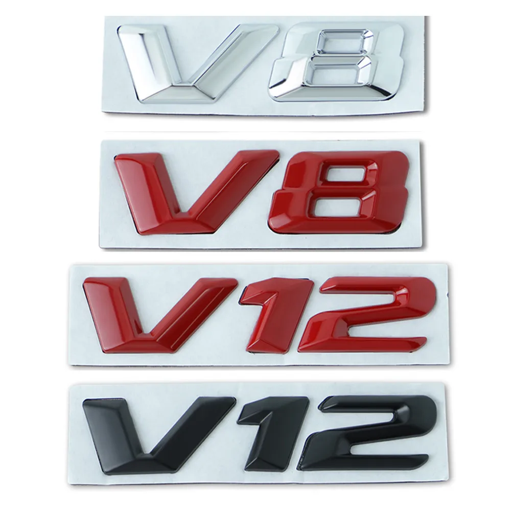 

V8 TRUBO Emblem Car Sticker V12 TRUBO Letters Badge Decals for Mercedes Benz C63 E300L Fender Side Supercharge Turbo Logo