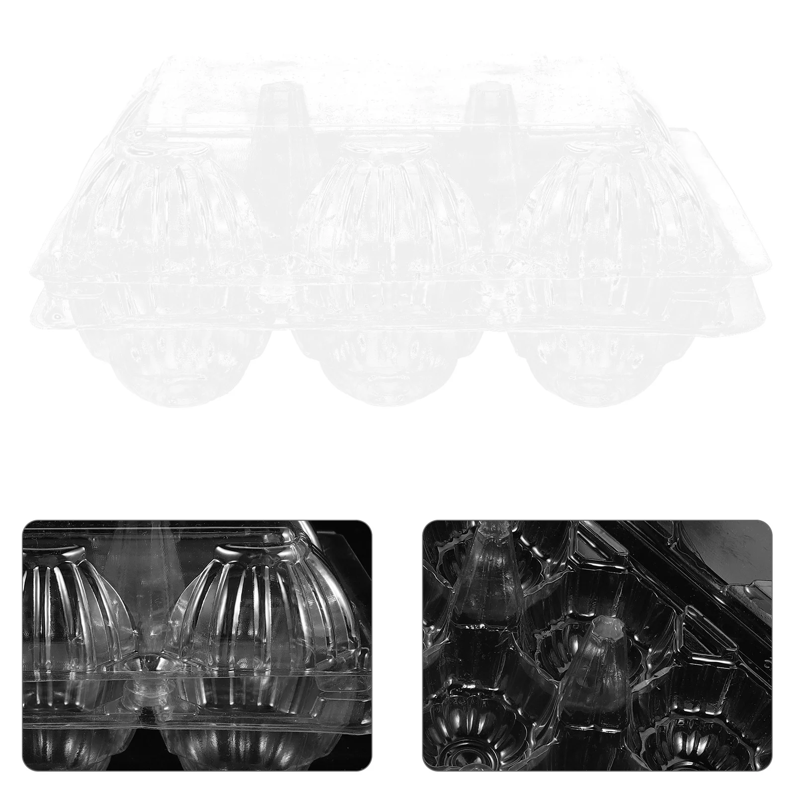 

40pcs Egg Tray 6-Grid Clear Reusable Plastic Egg Cartons Stackable Storage Container For Kitchen Farmhouse Shipping Fridge