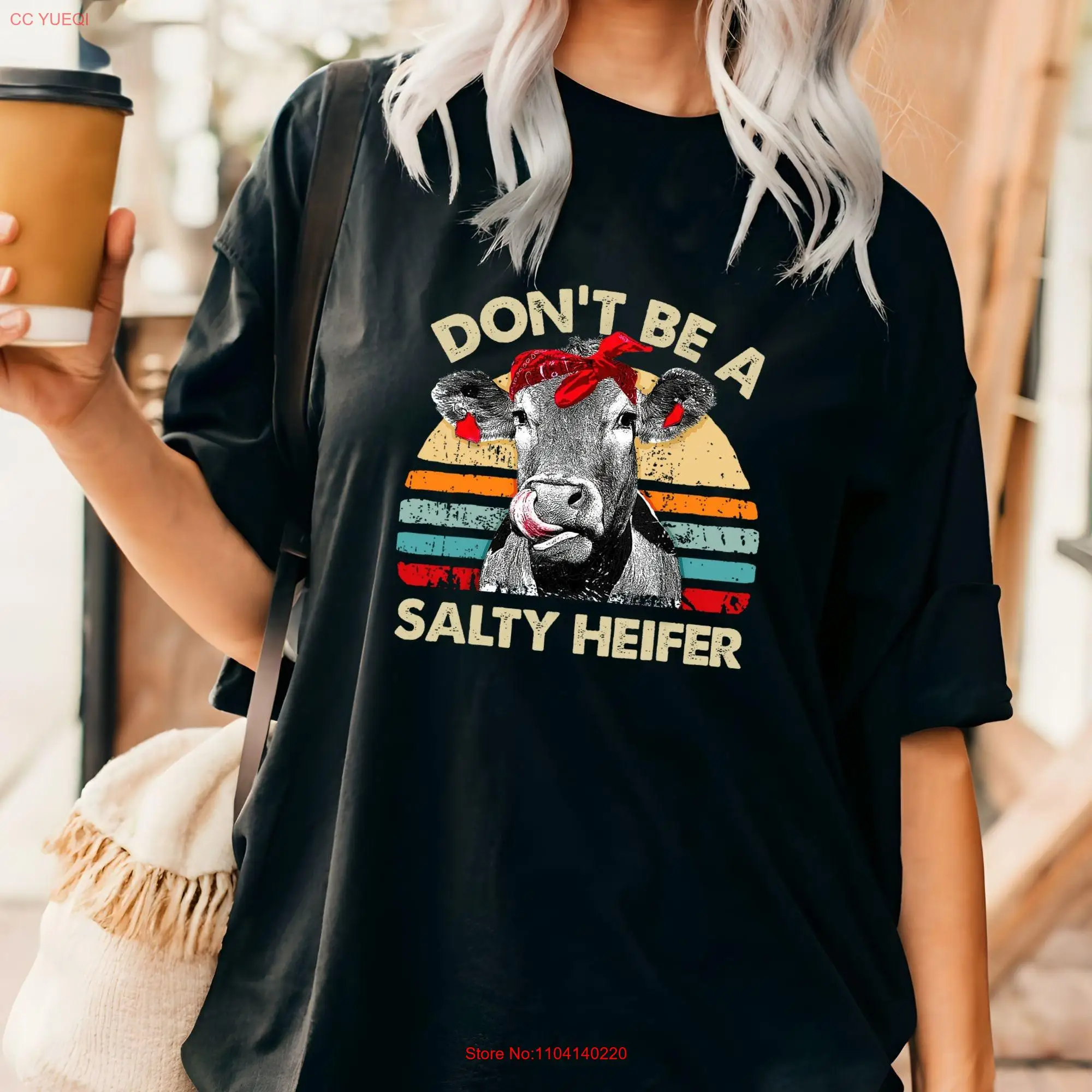 Comfort Colors Don't Be A Salty Heifer T Shirt Retro Sarcastic Funny Ironic Vintage Farm Cow Lover Sassy Crazy