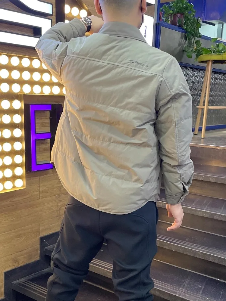 

High-End Casual Quilted Men's Jaet Lightweight Warmth Collar Winter Wear 2025 New Simple Luxury Outerwear Polyester Fiber