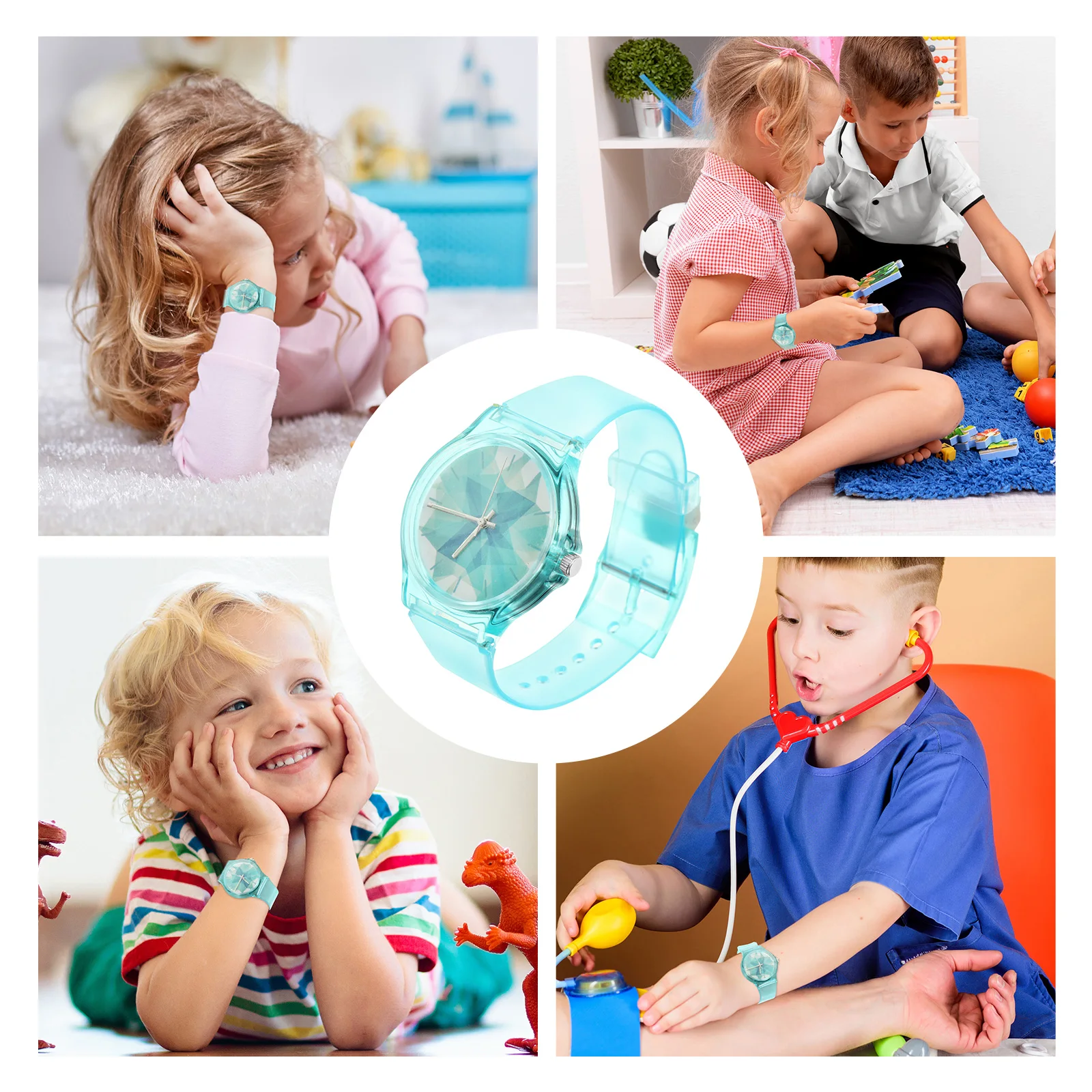 Student Quartz Watch Casual Wrist Watches for Kids Fashion Fresh Plastic Dial Scale Matching Clothing Great Gift
