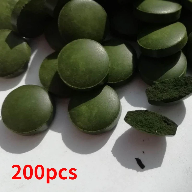 100/200pcs High Purity Spirulina Tablets Spiral Seaweed Enrichment Favorite Pets Food Fish Crystal Red Shrimp Fish Food Aquarium