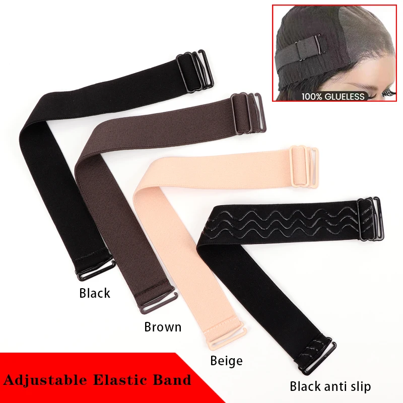 Removable Wig Strap Band Fix Band For Wig Adjustable Elastic Band For Wigs Knit Elastic Band For Wigs With Adjustable Buckle