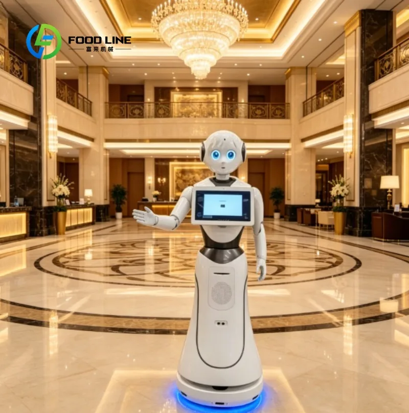 Custom AI Service Reception Robot with Face Recognition and Voice Interaction for Hotel Office Retail Business Use