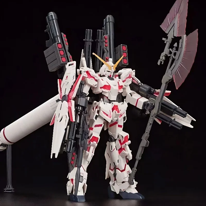 New Hg 1/144 Full Armor Unicorn Fa Red Destruction Mode Assembly Model Kit Action Figures Collect Decorative Toys Surprise Gifts