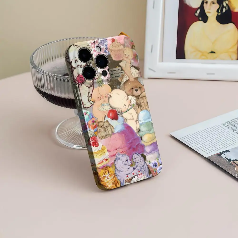 เคสโทรศัพท์สำหรับ Samsung S25 24 23 22 Ultra Plus แบบมันเงา HD รูละเอียด ฟิล์มเหลว แข็ง Kewpie