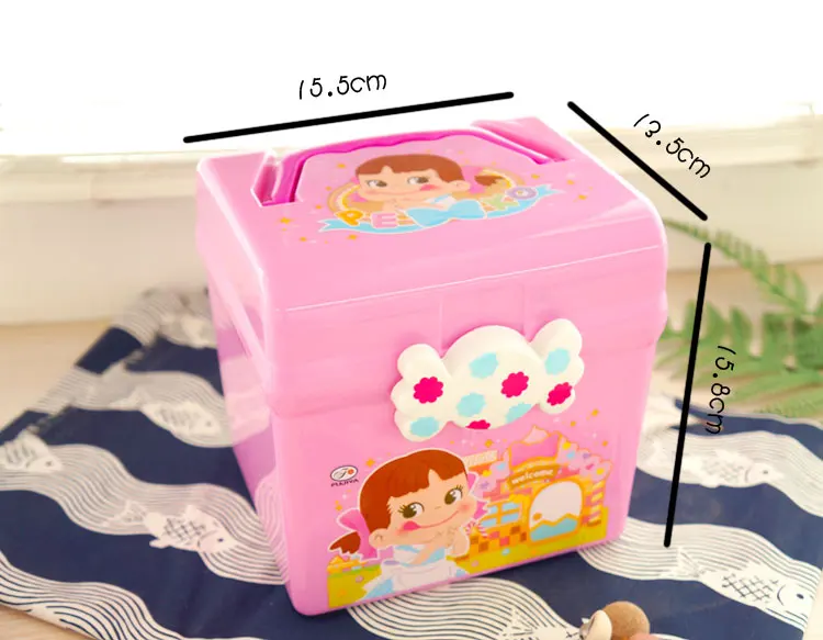 Niedlichen Cartoon Kinder Doppel Schichten Lagerung Box Tragbare Kunststoff Spielzeug Kinder Geburtstag Geschenk Kreide Snack Gebäude Block Organizer – Detail 10