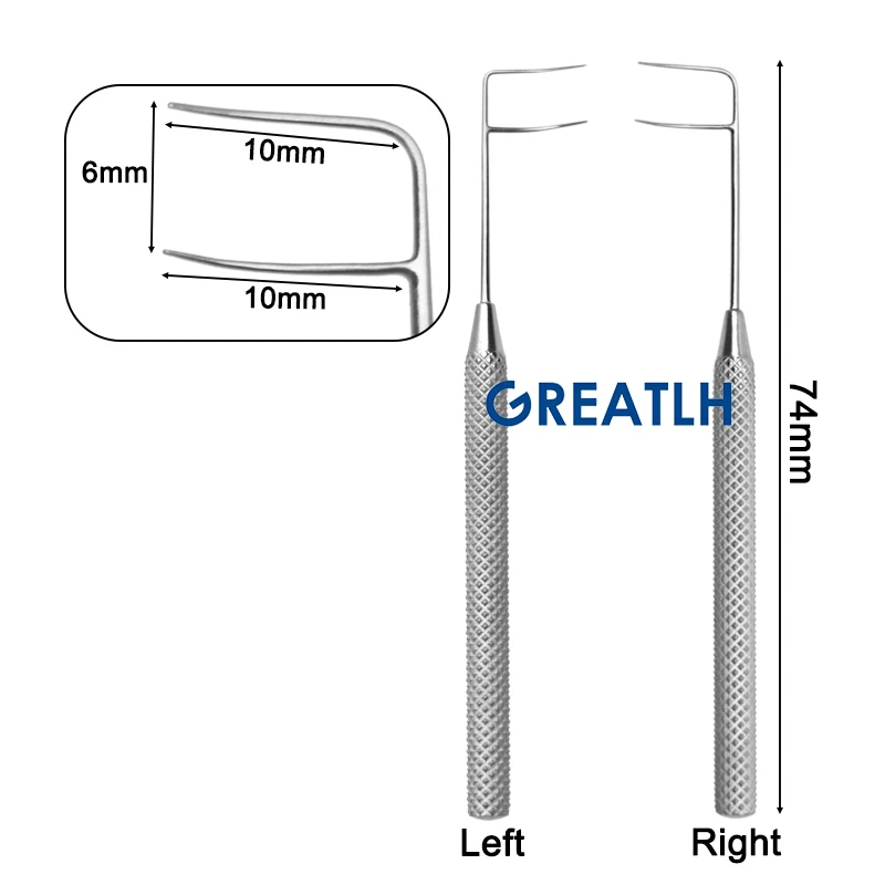 2PCS Ophthalmic Left Right Type Trabeculotome Set Autoclavable Ophthalmic Surgical Tools Set
