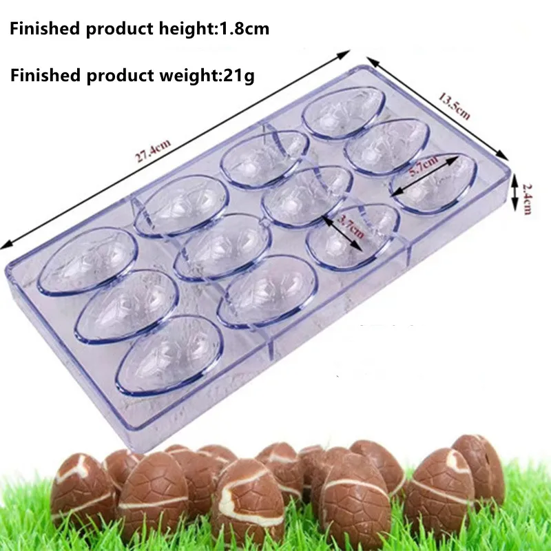 12/32 Holes Chocolate Mold Small Easter Egg 3D Polycarbonate  Bonbons Candy Bar Professional Confectionery Baking Pastry Tools