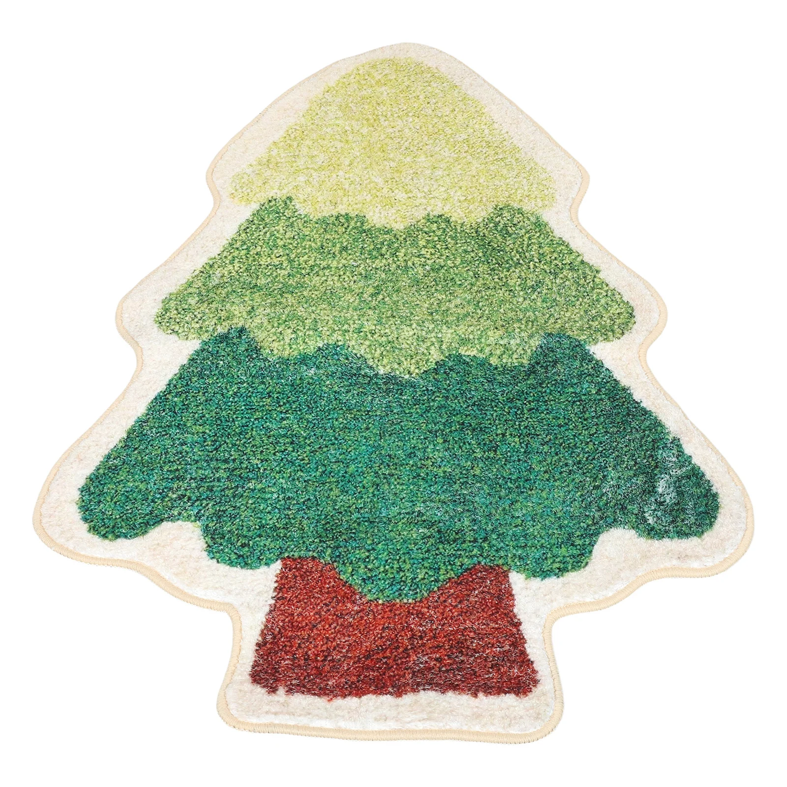 

Christmas Tree Rug Non-Slip Soft Decorative Bathroom Mat Xmas Tree Shaped Door Mat Cozy Holiday Welcome Carpet