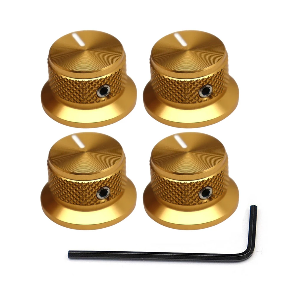3 Stück/4 Stück Gitarrenknöpfe, Aluminium-Potentiometerknöpfe, Top-Hut-Knöpfe, Steuerknopf für Gitarre/Bass/AMPS/Vorverstärker mit Anzeige