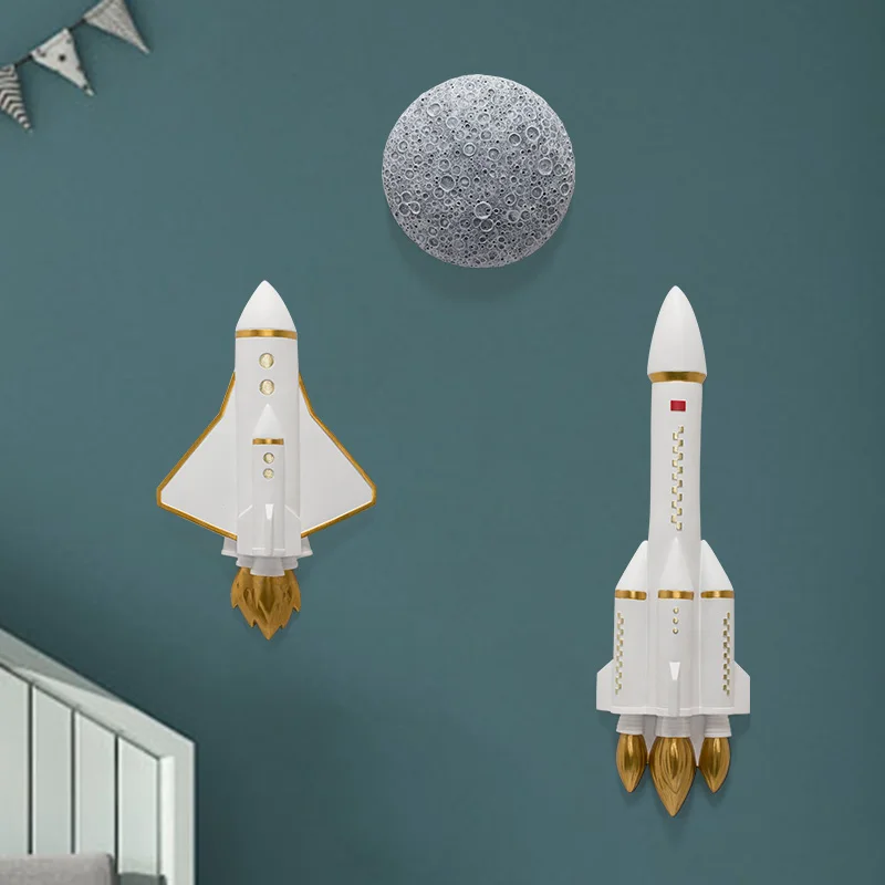 

Украшение стены комнаты мальчика Спальня Прикроватная тумбочка Фон Настенный кулон Космический шаттл Ракета Украшение стены