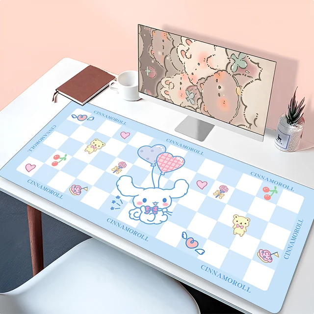 Kawaii mouse pad portátil anime gamer gabinete teclado tapete bonito dos desenhos animados c-cinnamoroll tapete de mesa pc gaming mousepad para presentes da menina