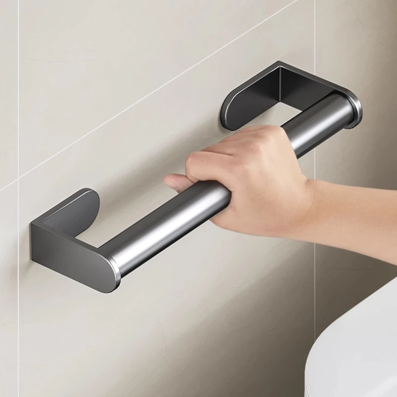 Tool-free Toilet Safety Rail with Handle, Heavy Duty Bathroom Grab Bar Support Frame for Elderly, Non-slip Anti-fall Stand.