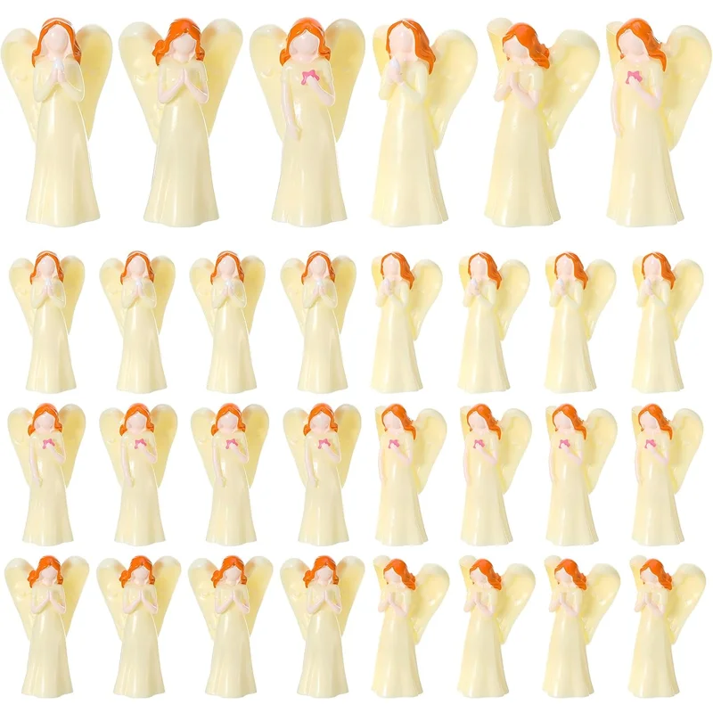 Figuras de ángeles pequeños, miniaturas de ángeles de Pascua para el hogar, jardín, micropaisaje, plantas en macetas, decoración para exhibición en estantes de mesa, 3/6 piezas