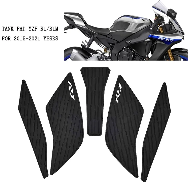 

For Yamaha YZF R1 R1M YZFR1 YZF-R1 2015 - 2021 Motorcycle Side Fuel Tank Pads Protector Stickers Knee Grip Traction Pad