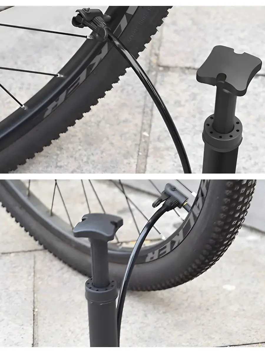 AliExpress NONE 1PC Black Manual Bicycle Air Pump Portable Bicycle Tire Air Pump Floor Air Pump Suitable for Bicycle Tires Ball Inflation