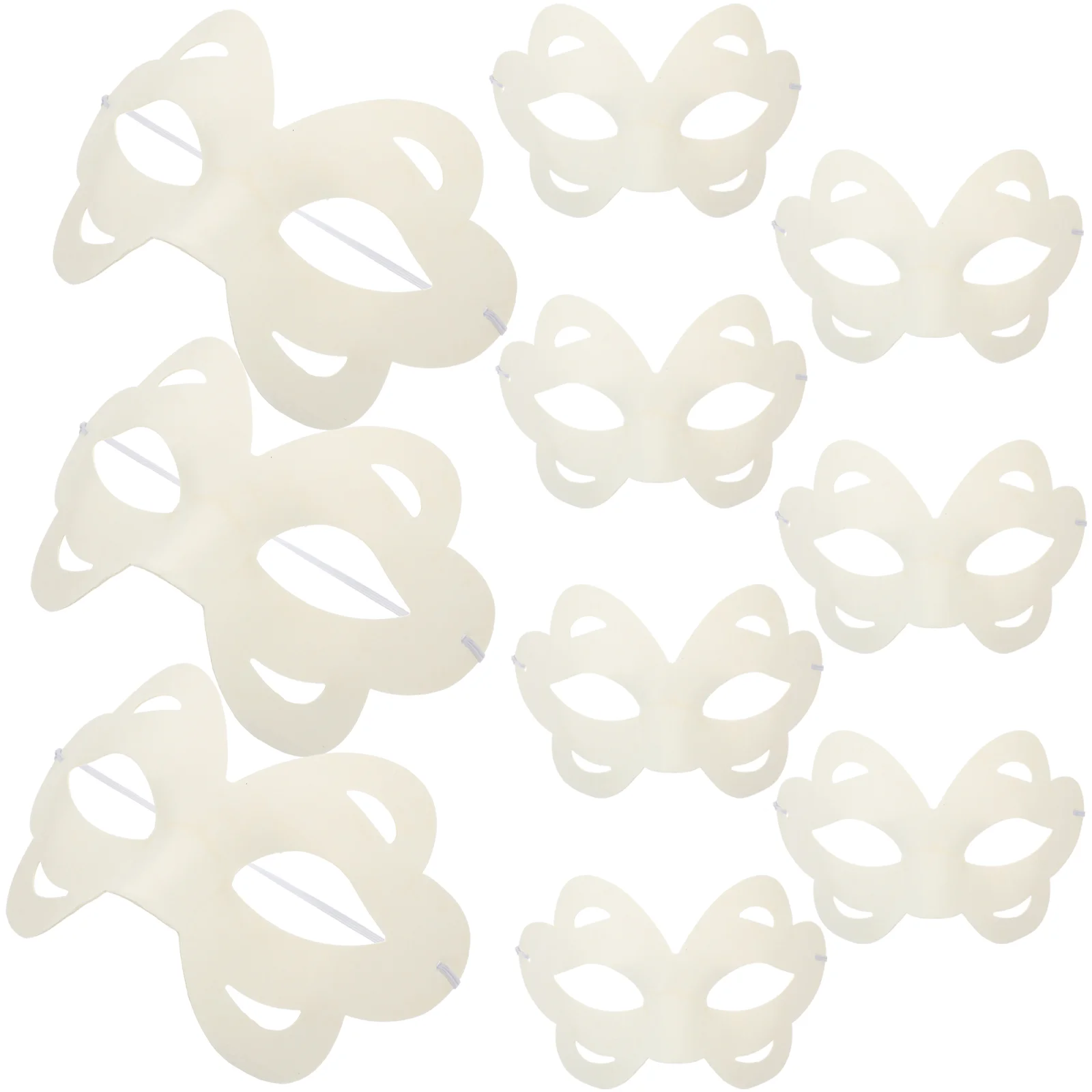 10 Pcs DIY Hand Painted Mask Halloween White Blank for Cosplay Party Masks Adults Blindfold Paper Child