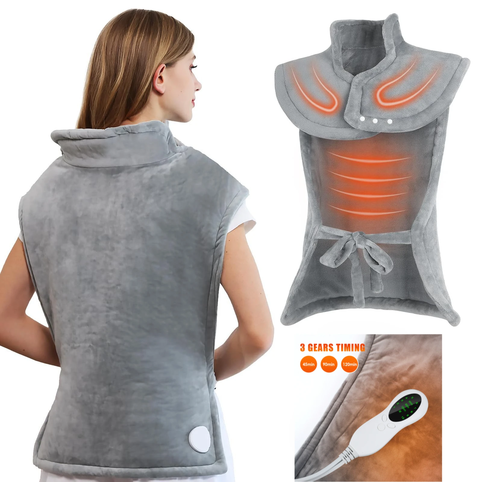 

Electric Heated Shawl 3 Level Hot Compress Constant Temperature Winter Neck Back Abdomen Leg Waist Brace Winter Keep Warm