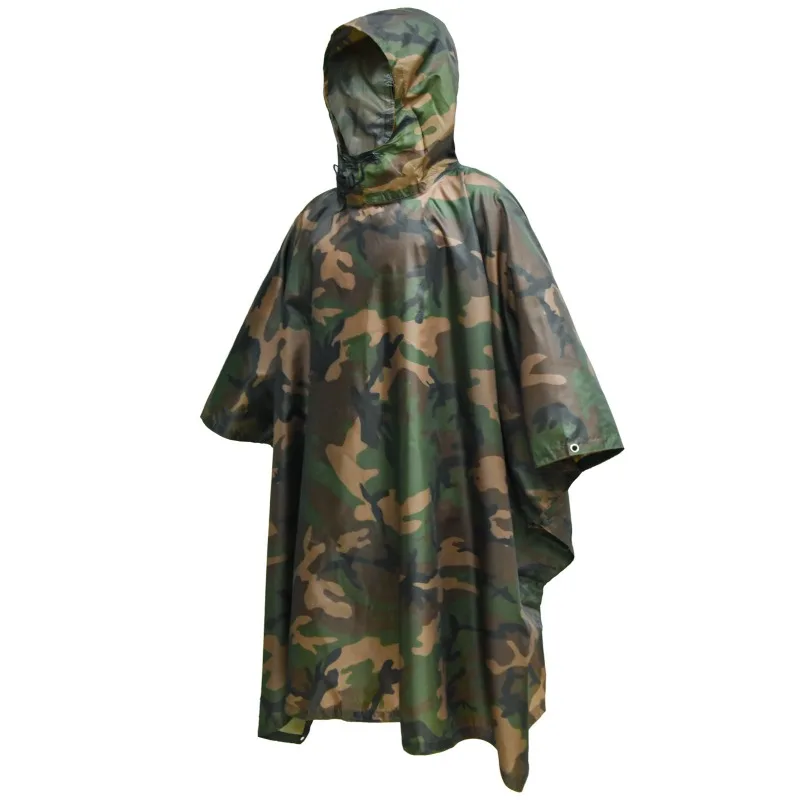 

Three in one multifunctional outdoor camouflage tactical mountaineering waterproof raincoat canopy motorcycle raincoat picnic