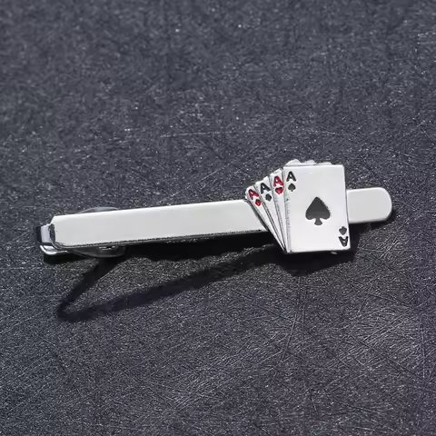 Funny Poker AAAA Shaped Design Mens Tie Clip Formal Party Jewelry Accessories