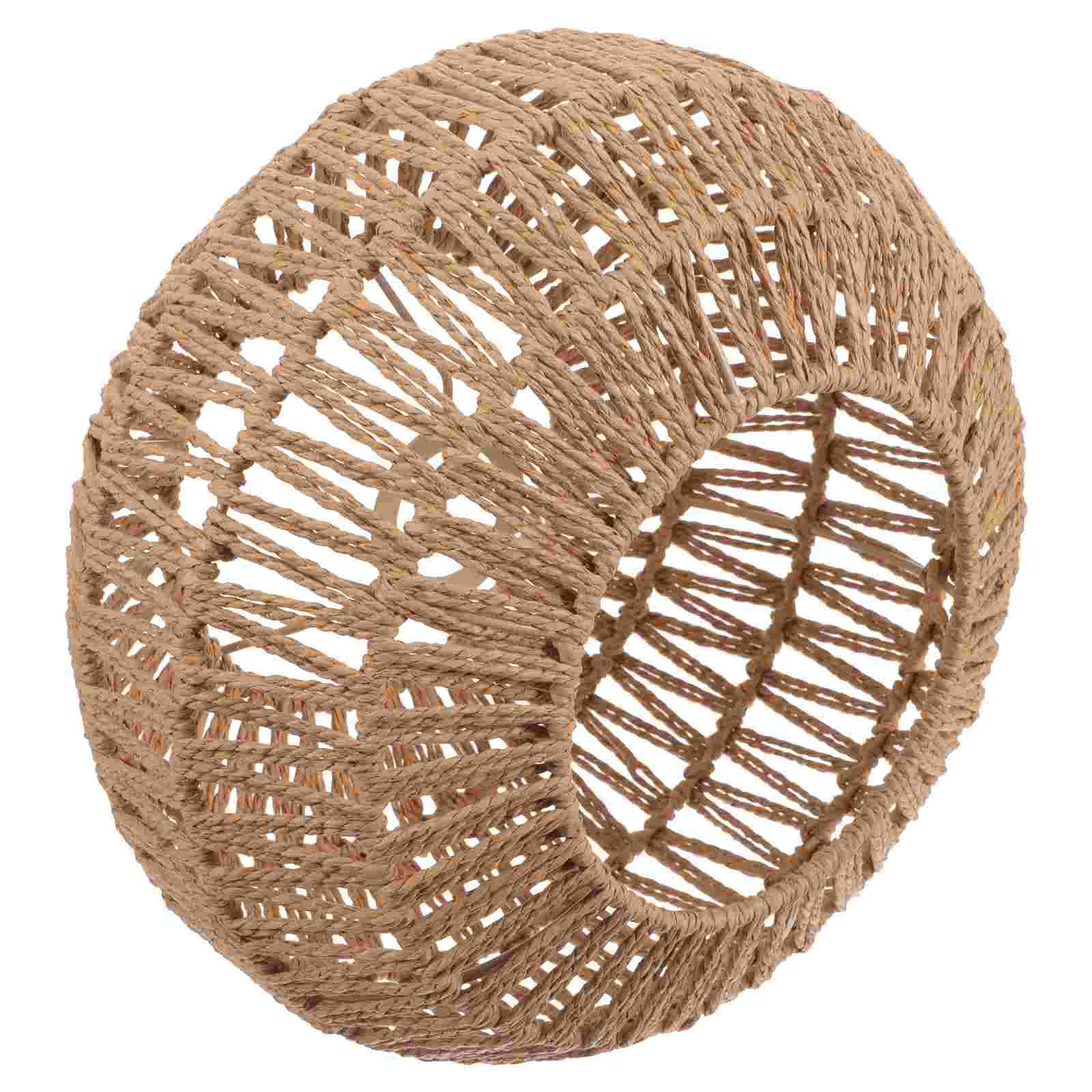 

Tank Imitation Rattan Paper Rope Chandelier Lamp Shades for Floor Lamps Light Metal Wicker Cover